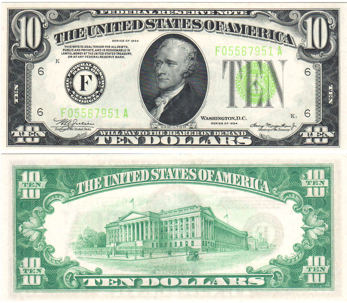 $10,000 Note (Green Seal)