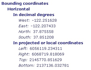 bounding coords NAD83