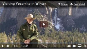 yosemite in winter, front page for video