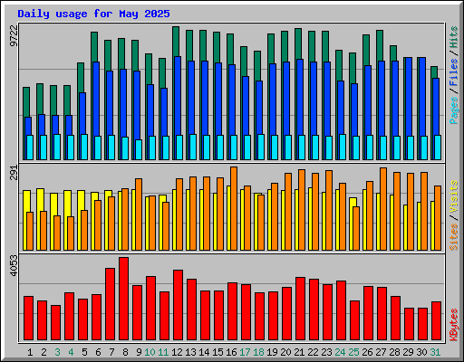 Daily usage for May 2025