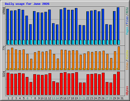 Daily usage for June 2026