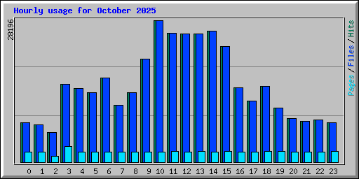 Hourly usage for October 2025
